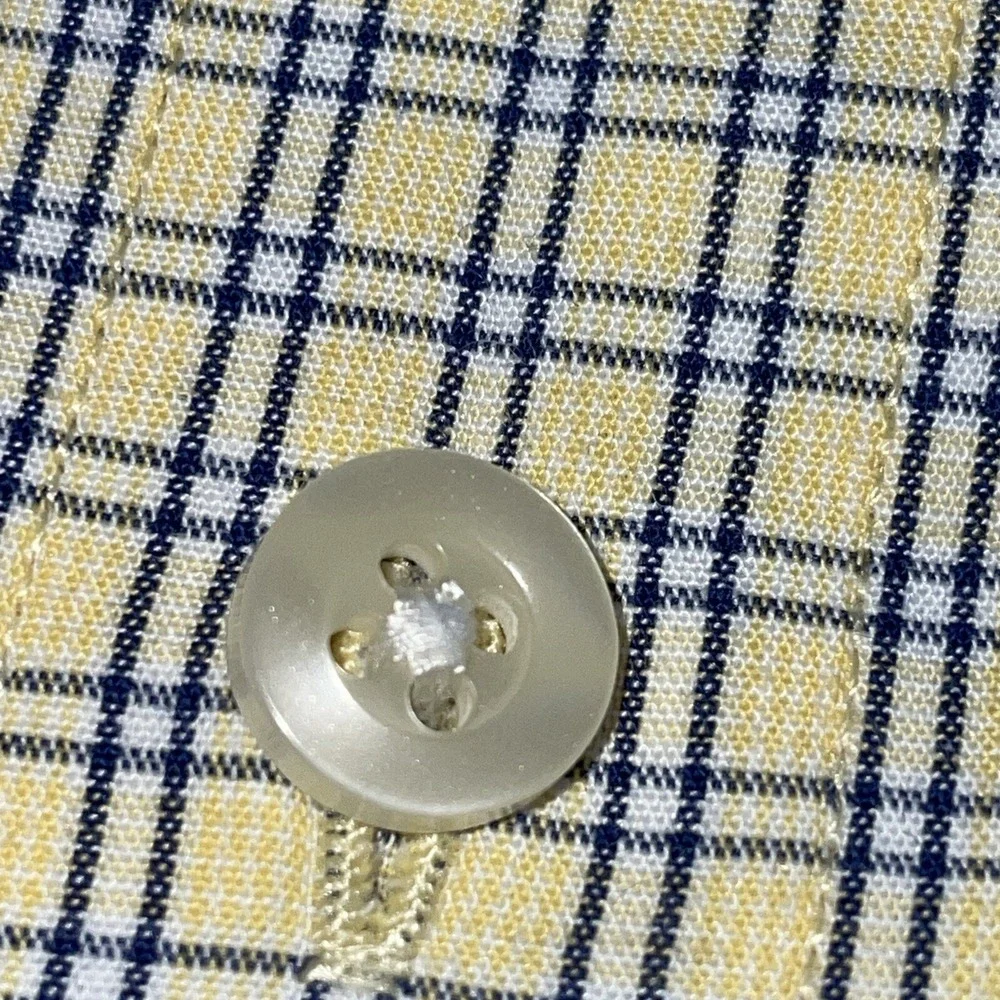 Us Polo Assn Shirt Mens L Plaid Casual Yellow Blue Button Up LS‎ Pocket Logo